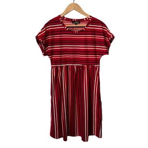 Susan Betro red striped dress Small NWT